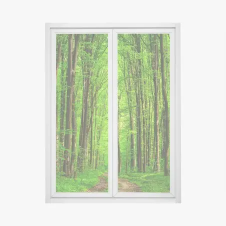 Fensteraufkleber üppiger grüner waldweg – Pixers®