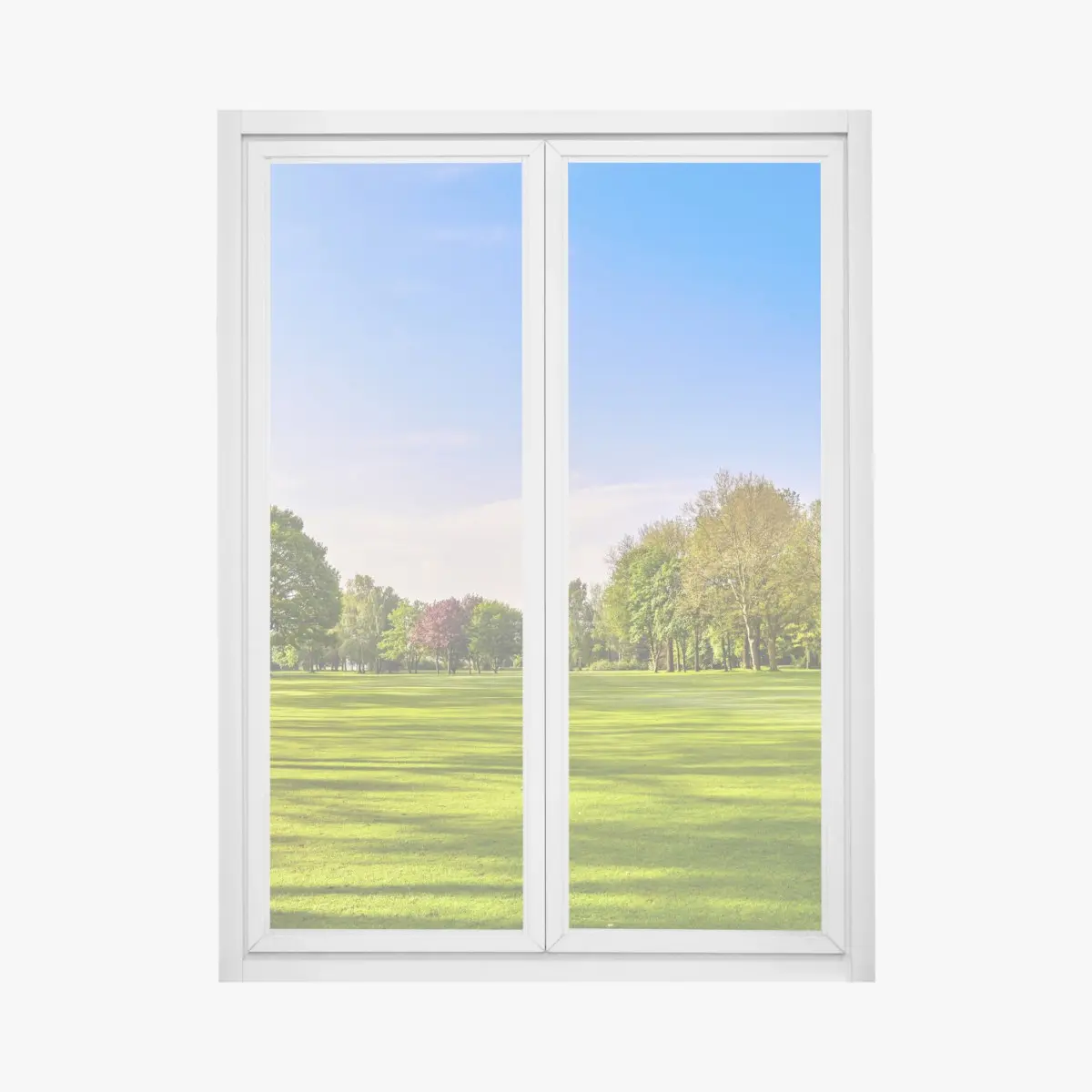 Fensteraufkleber sonnige panoramaaufnahme eines stadtparks – Pixers®