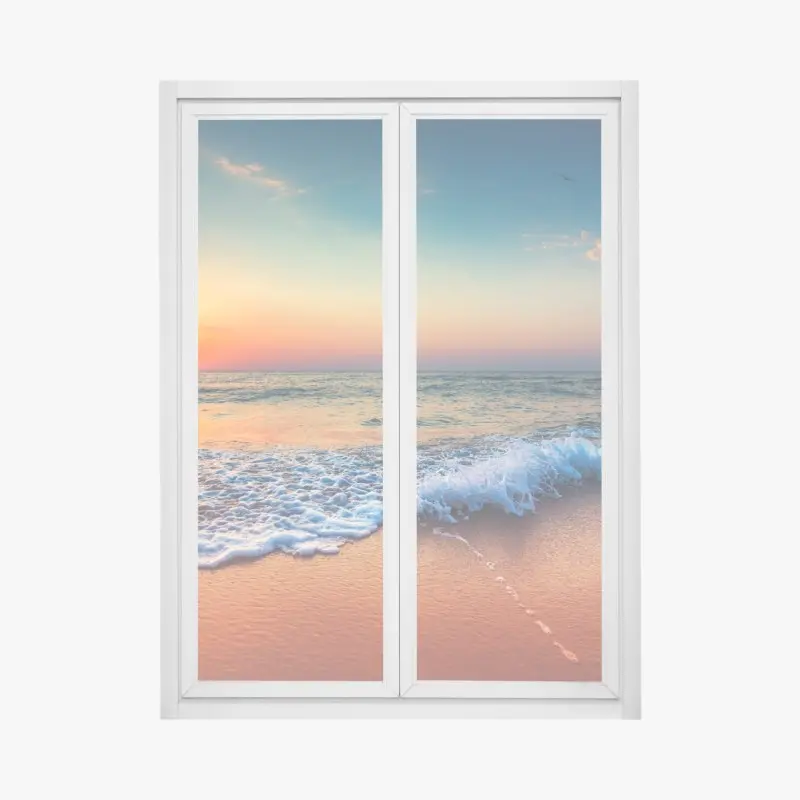 Fensteraufkleber goldener sonnenaufgang über dem meer