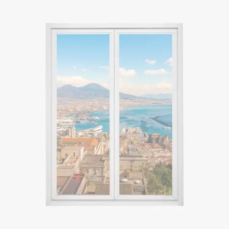 Fensteraufkleber panorama von Neapel mit dem Vesuv – Pixers®