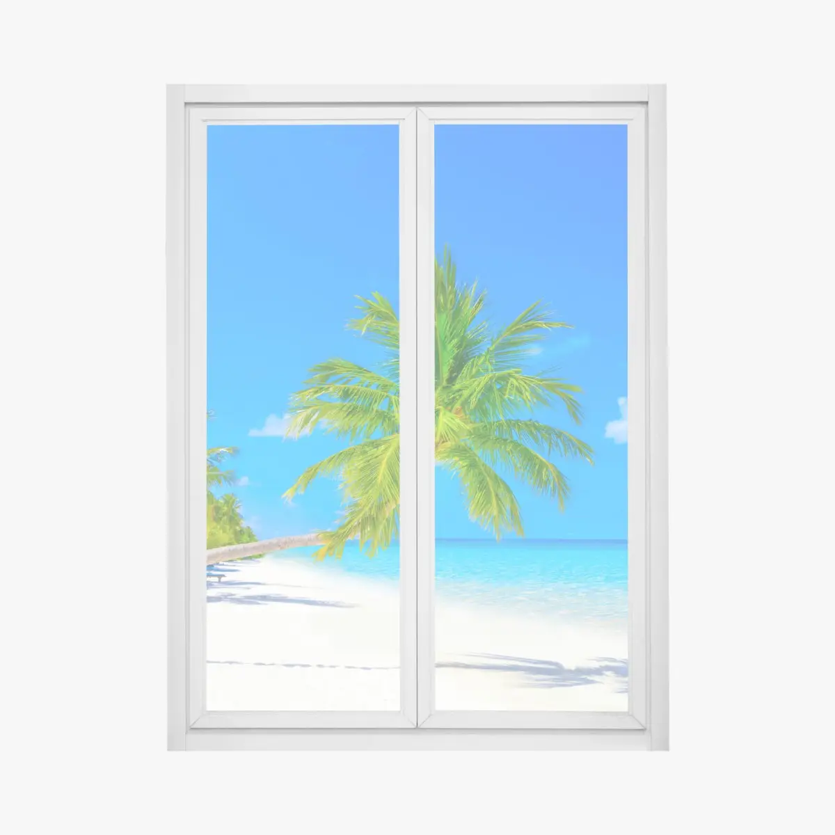 Fensteraufkleber traumhafte strandlandschaft auf den Malediven – Pixers®
