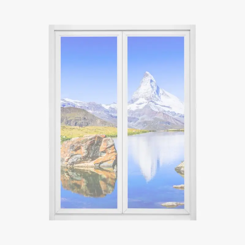Fensteraufkleber Matterhorn spiegelung am Stellisee, Zermatt