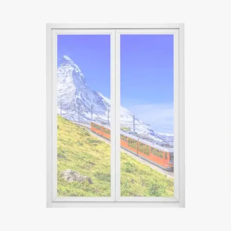 Fensteraufkleber Gornergrat zug vor dem Matterhorn – Pixers®