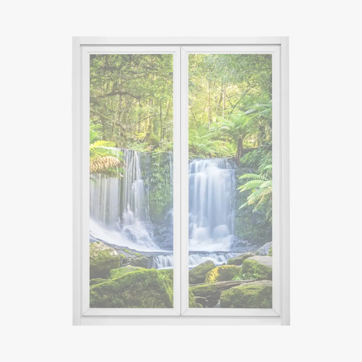 Fensteraufkleber üppiger wasserfall im Mt Field National Park, Tasmania – Pixers®