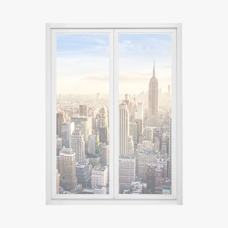 Fensteraufkleber New York skyline im morgenlicht