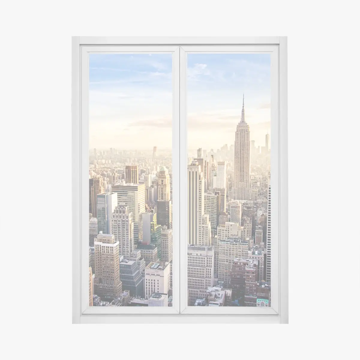 Fensteraufkleber New York skyline im morgenlicht – Pixers®