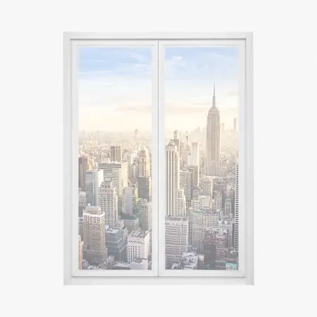 Fensteraufkleber New York skyline im morgenlicht – Pixers®