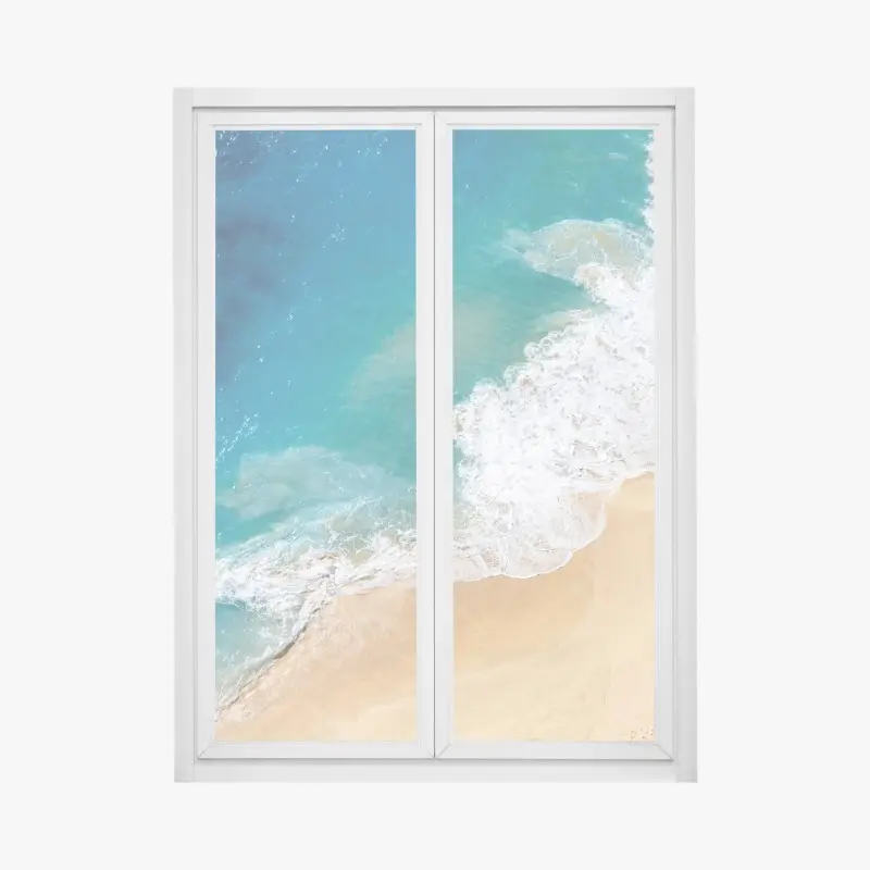 Fensteraufkleber luftaufnahme türkisfarbener strand