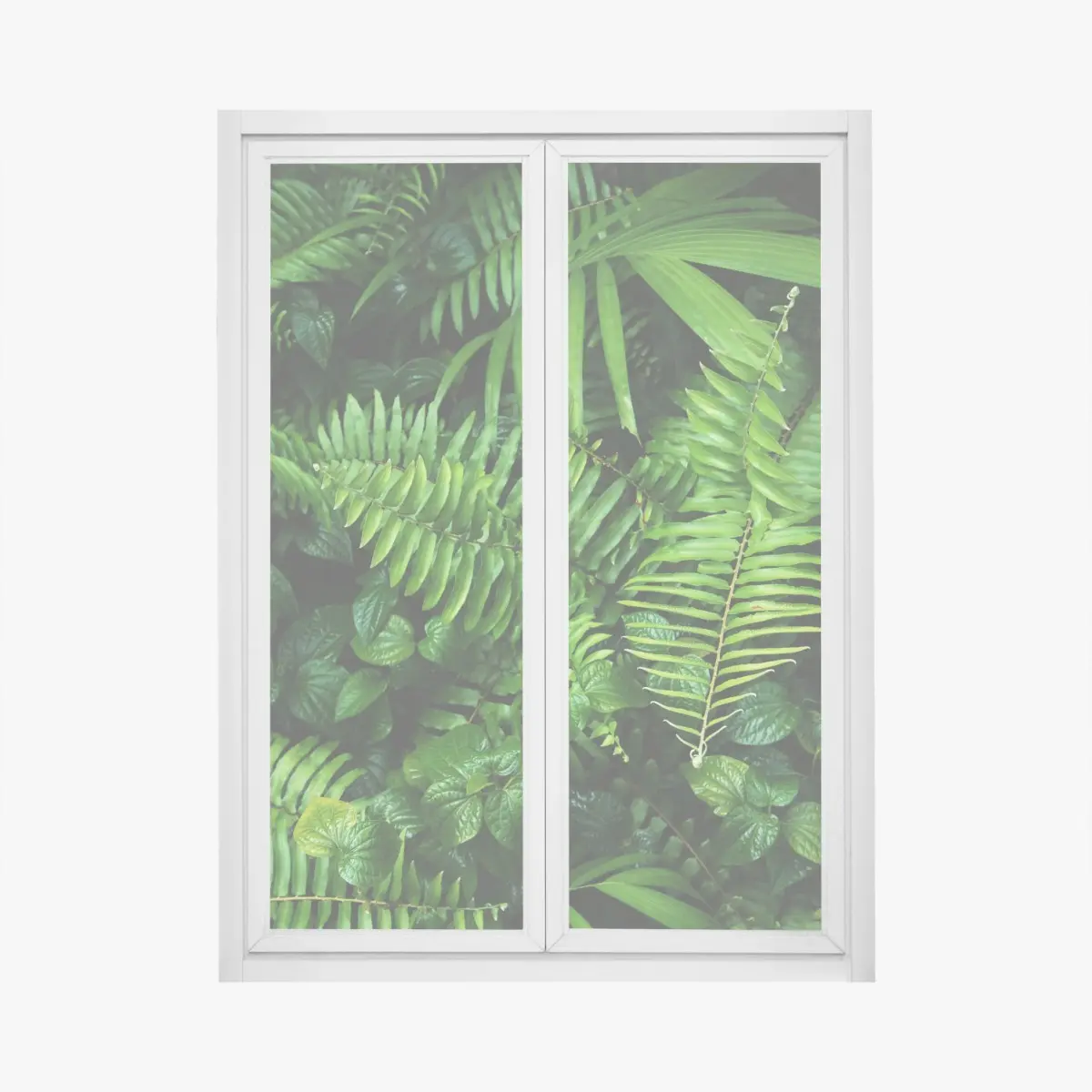 Fensteraufkleber üppige tropische farnblätter – Pixers®
