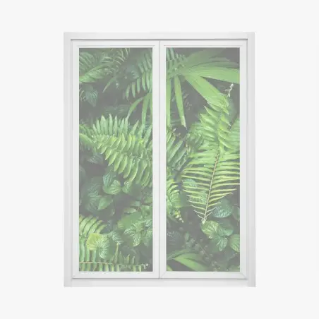 Fensteraufkleber üppige tropische farnblätter – Pixers®