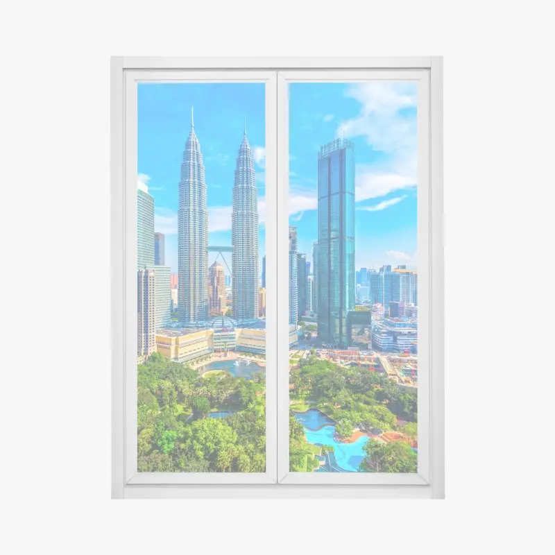 Fensteraufkleber Kuala Lumpur skyline mit den Petronas Towers