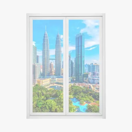 Fensteraufkleber Kuala Lumpur skyline mit den Petronas Towers – Pixers®