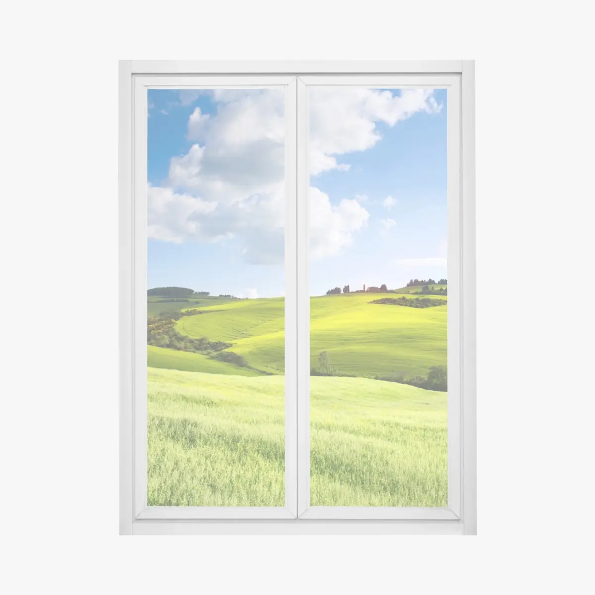 Fensteraufkleber Toskana sanfte hügel bei sonnenuntergang – Pixers®