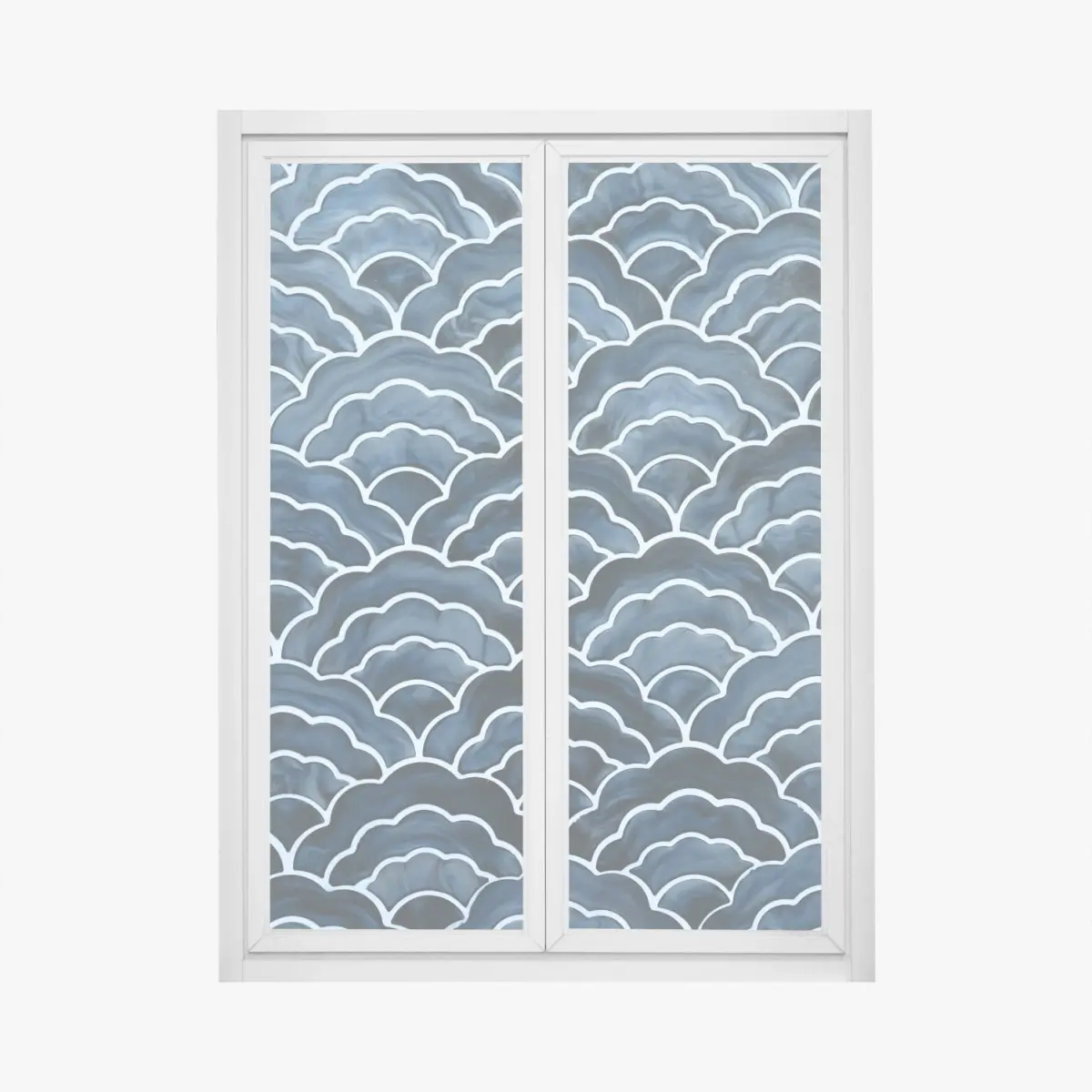 Fensteraufkleber japanisches blaues seigaiha-wellenmuster – Pixers®