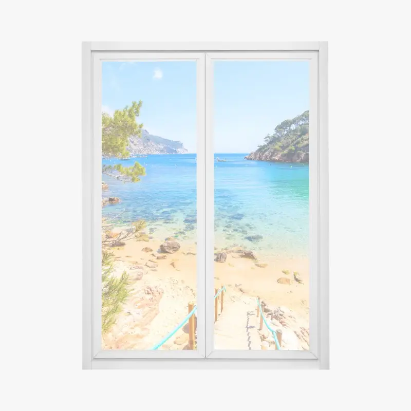 Fensteraufkleber stufen zum strand Aiguablava, Costa Brava
