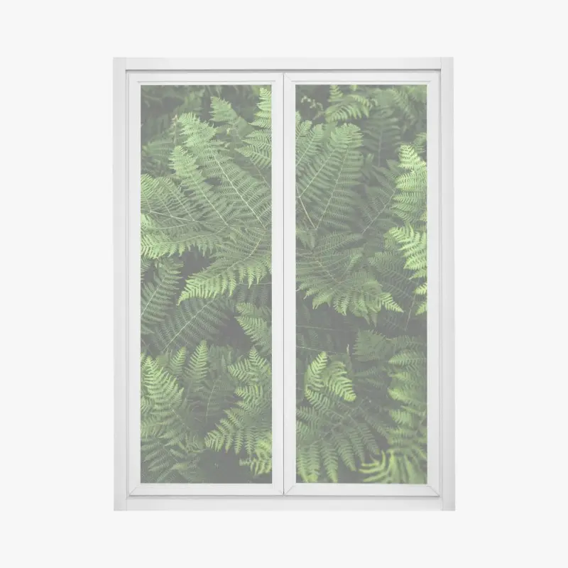 Fensteraufkleber üppiges grünes farnlaub