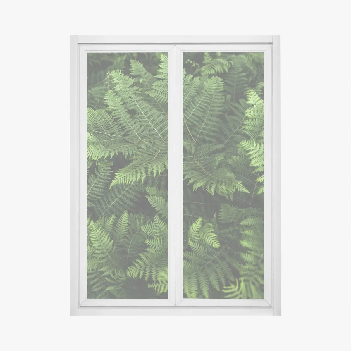 Fensteraufkleber üppiges grünes farnlaub – Pixers®