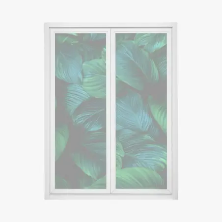 Fensteraufkleber üppige tropische blätter – Pixers®
