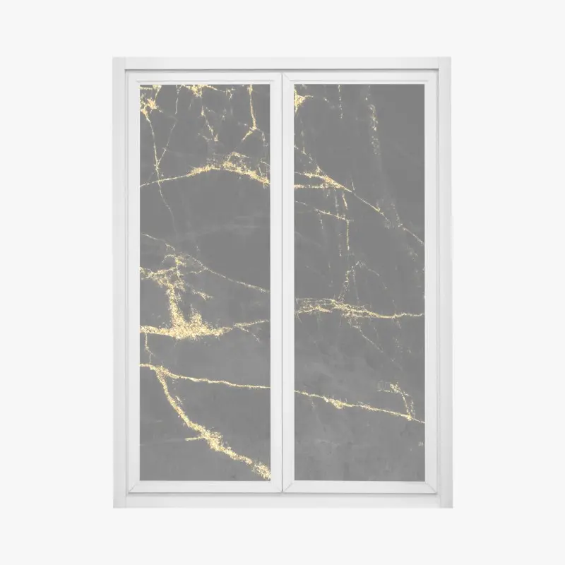 Fensteraufkleber schwarzer marmor mit goldenen adern