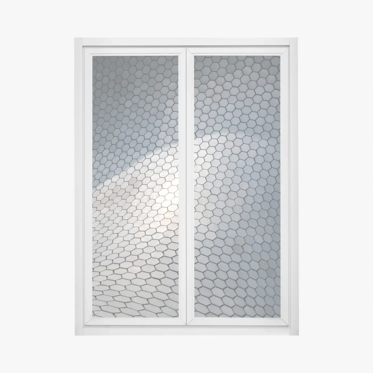Fensteraufkleber metallische hexagon geometrische fassade – Pixers®