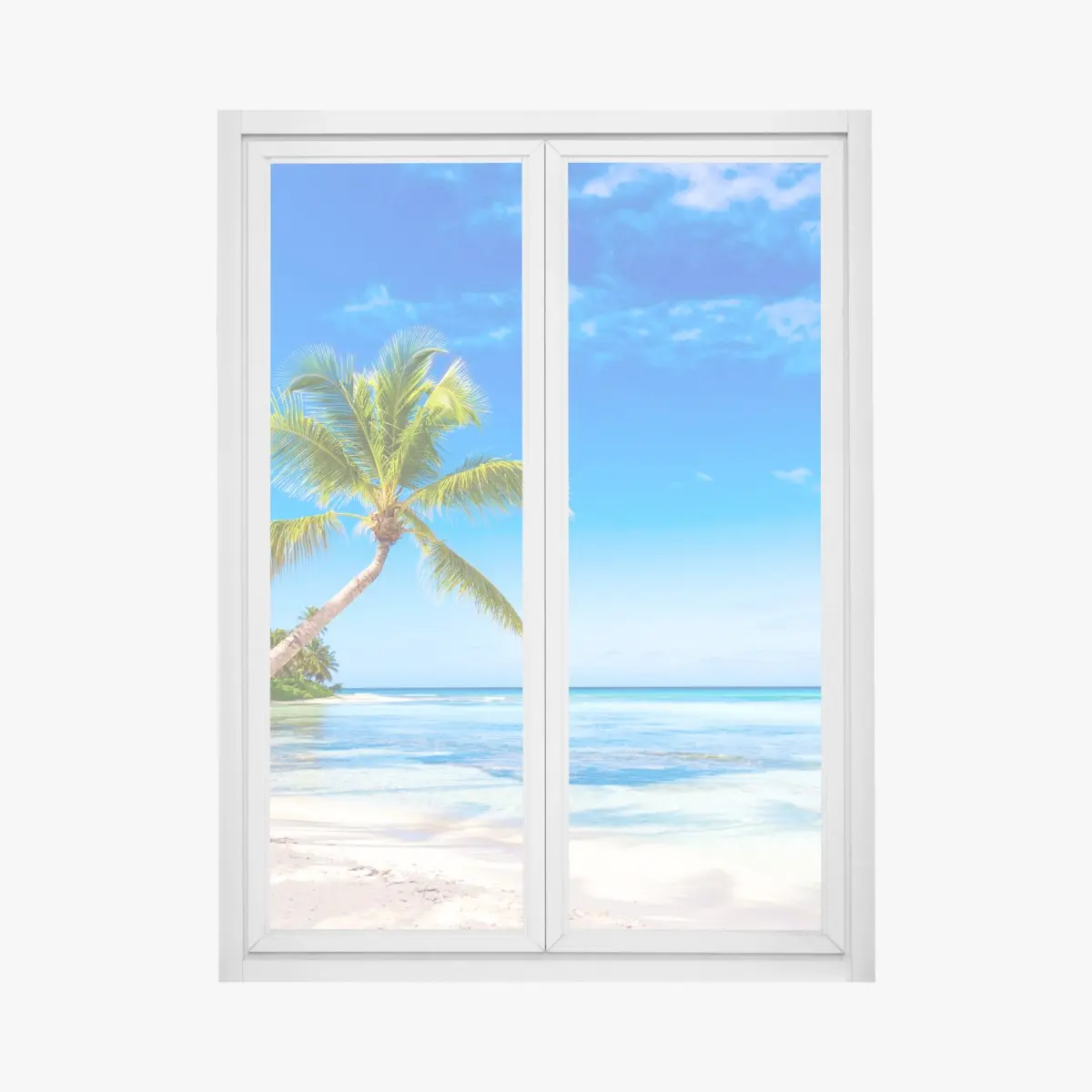 Fensteraufkleber tropischer palmenstrand – Pixers®