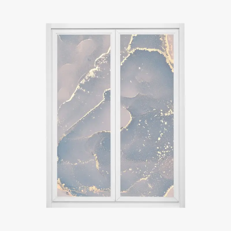Fensteraufkleber marineblau-goldene marmorabstraktion