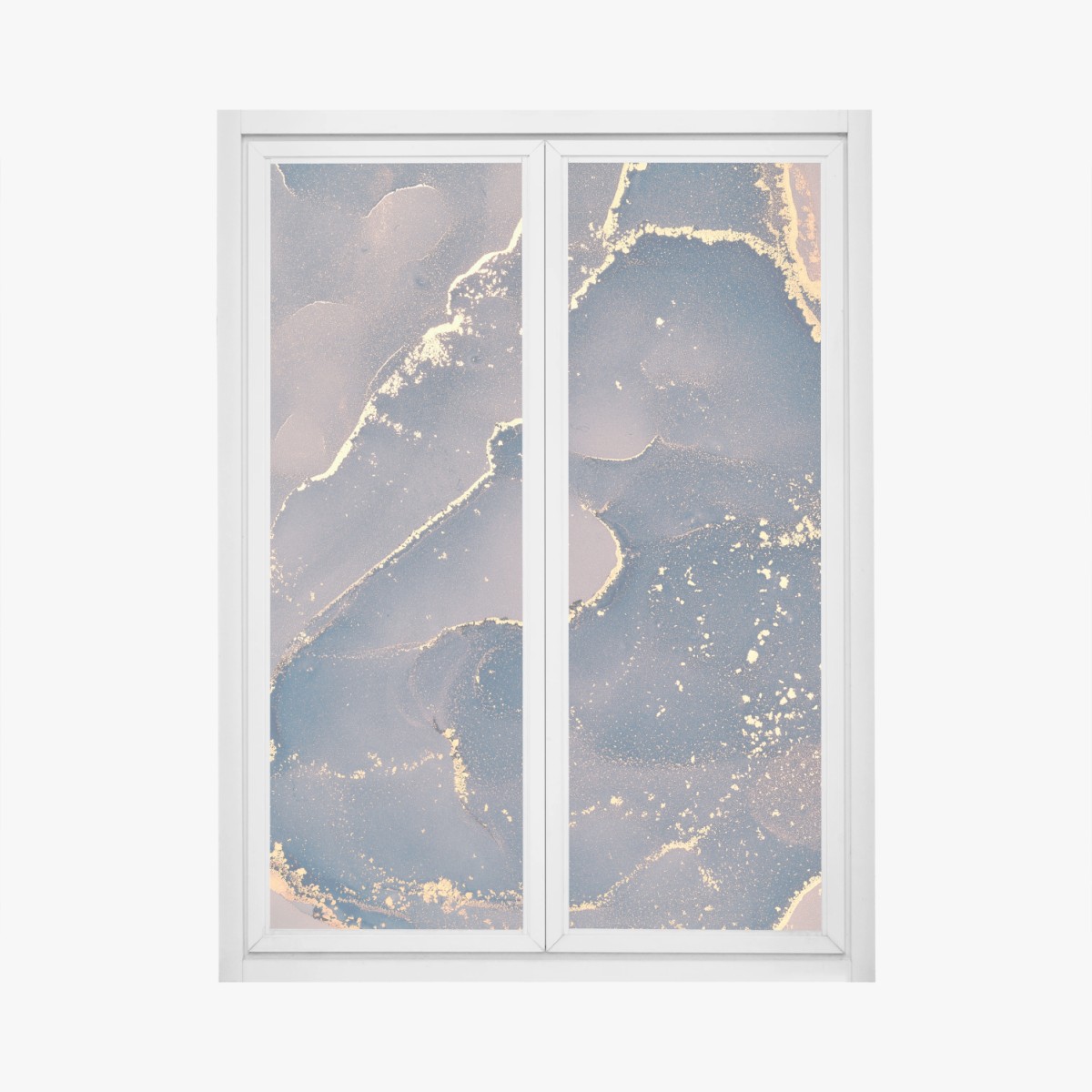 Fensteraufkleber marineblau-goldene marmorabstraktion – Pixers®