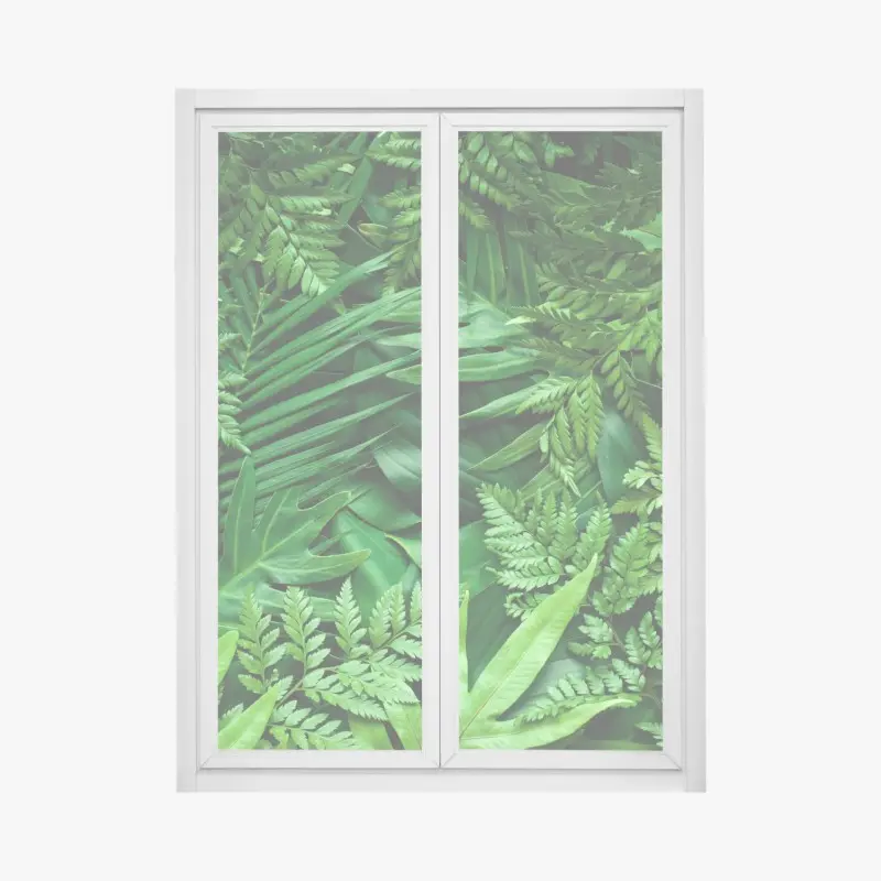 Fensteraufkleber üppiges grünes blättermuster