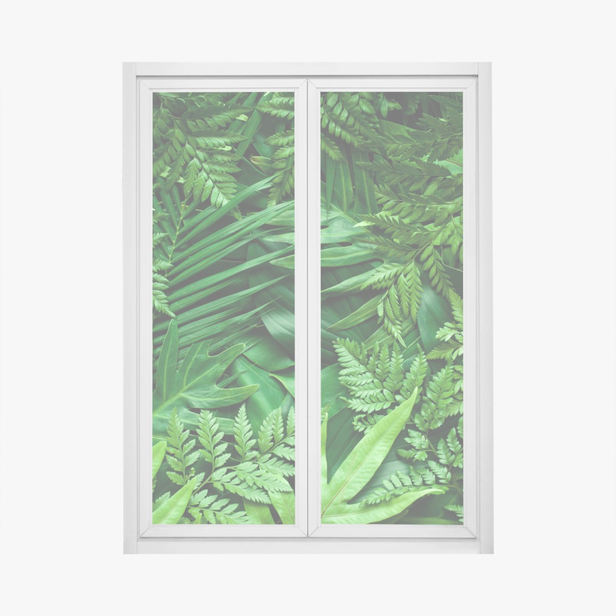 Fensteraufkleber üppiges grünes blättermuster – Pixers®