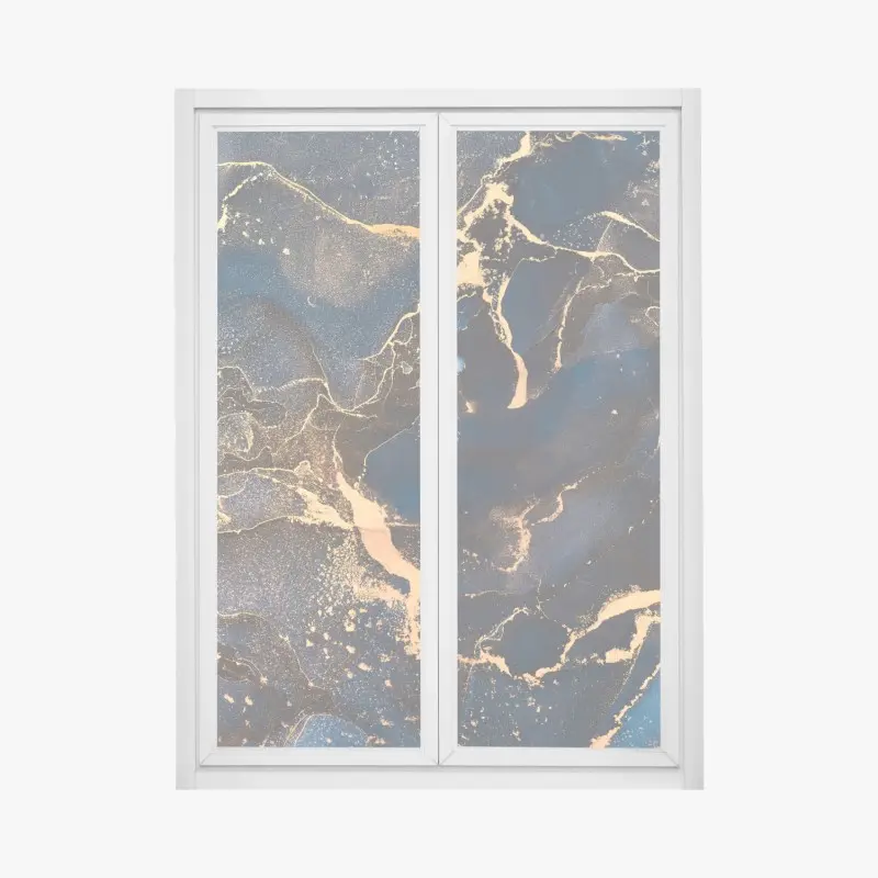 Fensteraufkleber nachtmarmor mit goldenen adern