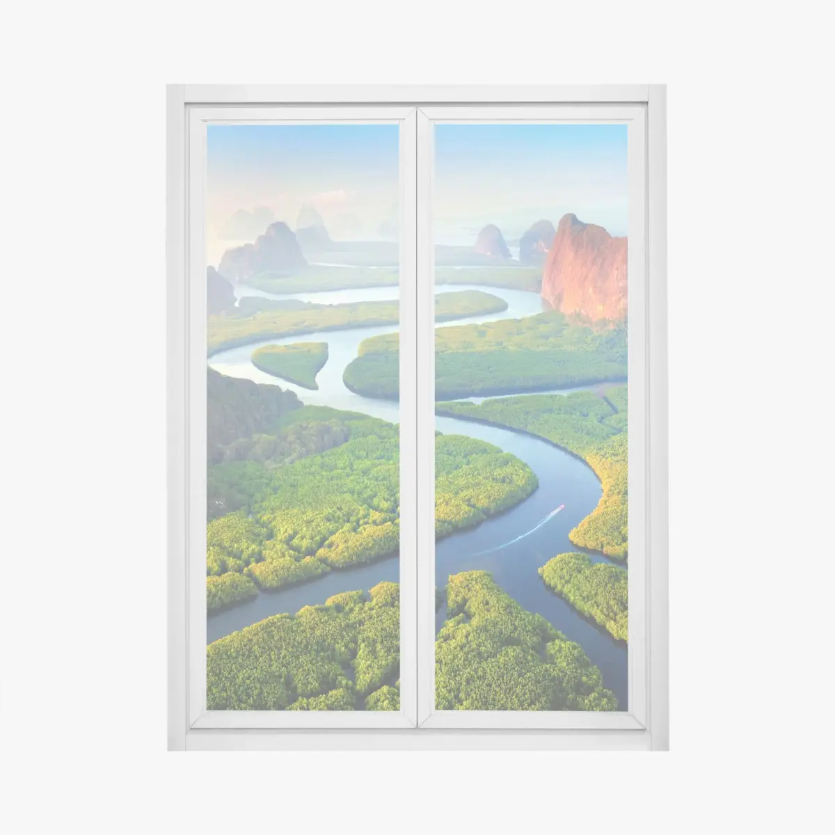 Fensteraufkleber sonnenaufgang über der Phang Nga Bucht – Pixers®