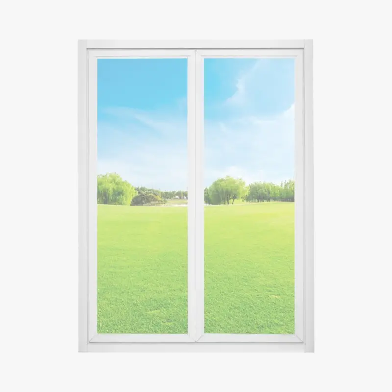 Fensteraufkleber friedliche grüne wiese unter blauem himmel