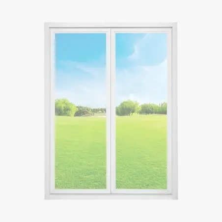 Fensteraufkleber friedliche grüne wiese unter blauem himmel – Pixers®