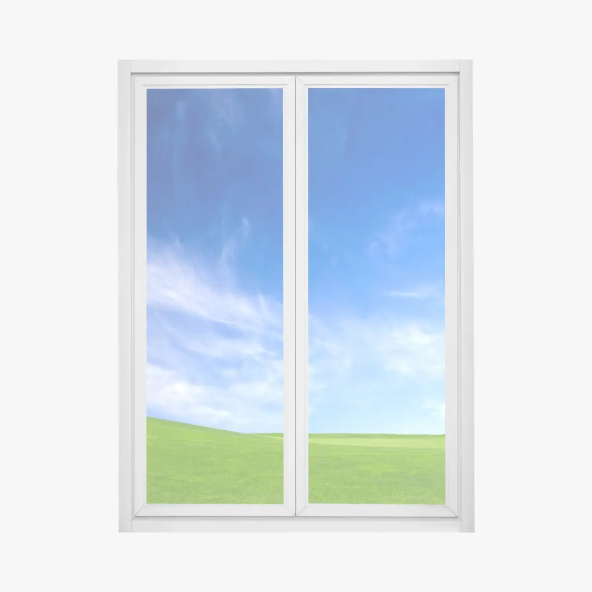 Fensteraufkleber sonnige grüne wiese unter blauem himmel – Pixers®