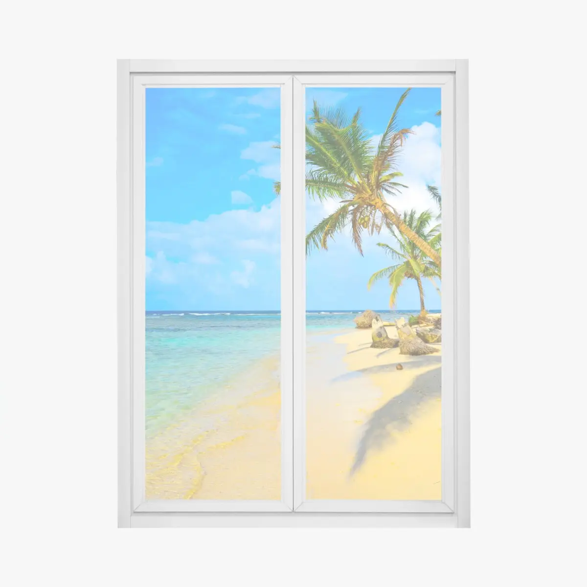 Fensteraufkleber tropischer türkisstrand – Pixers®