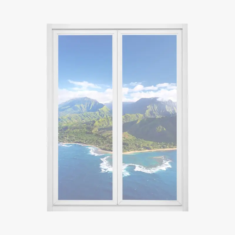 Fensteraufkleber panorama der tropischen küste aus der luft