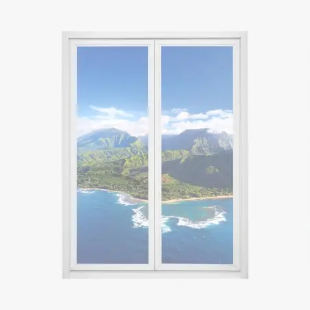 Fensteraufkleber panorama der tropischen küste aus der luft – Pixers®
