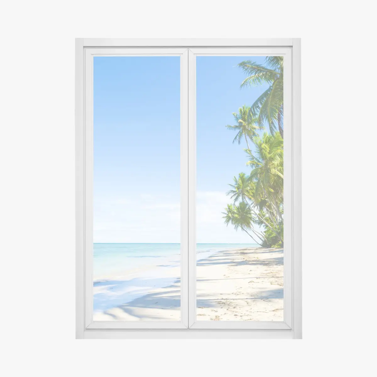 Fensteraufkleber tropischer palmenstrand – Pixers®