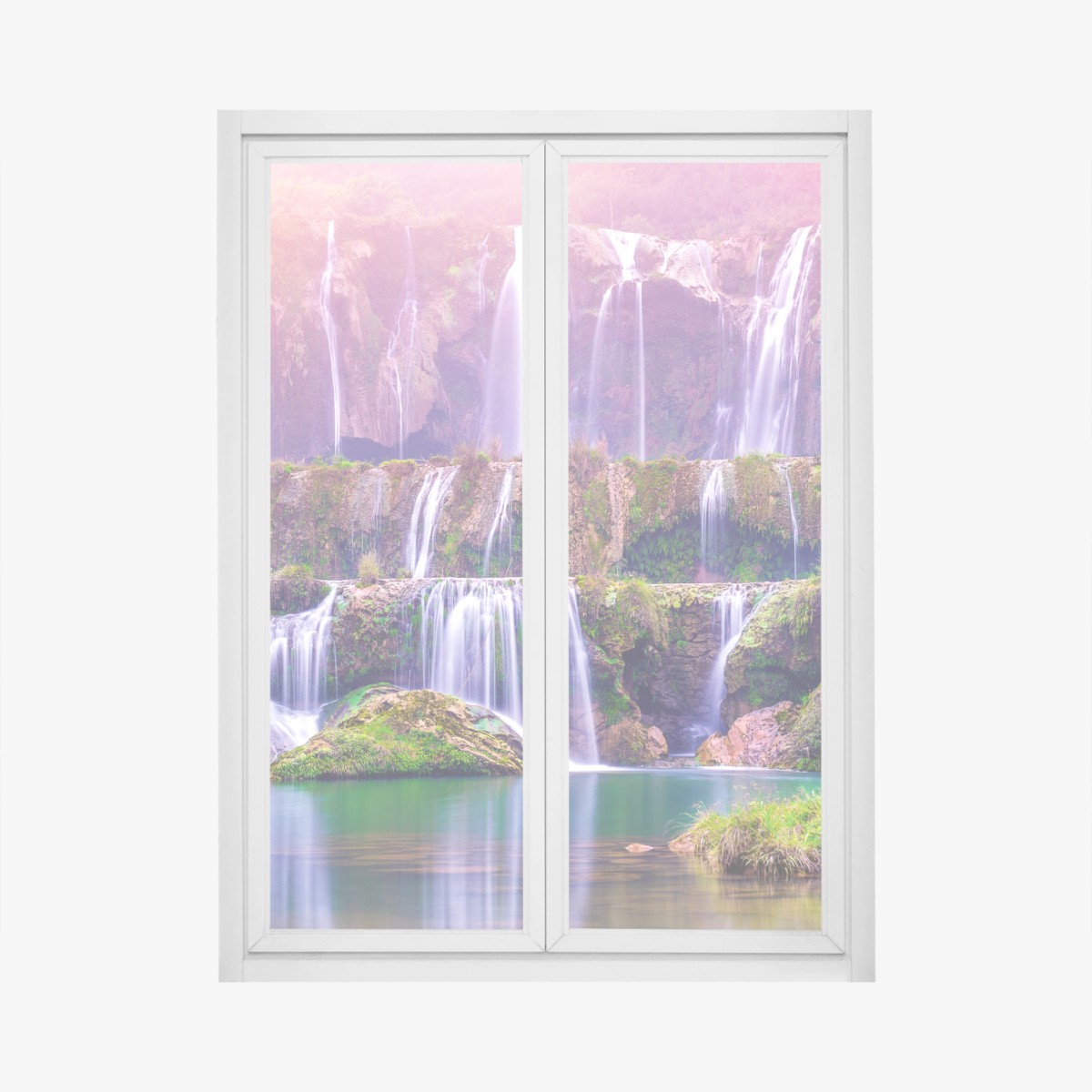 Fensteraufkleber friedlicher wasserfall Jiulong in Luoping, China – Pixers®