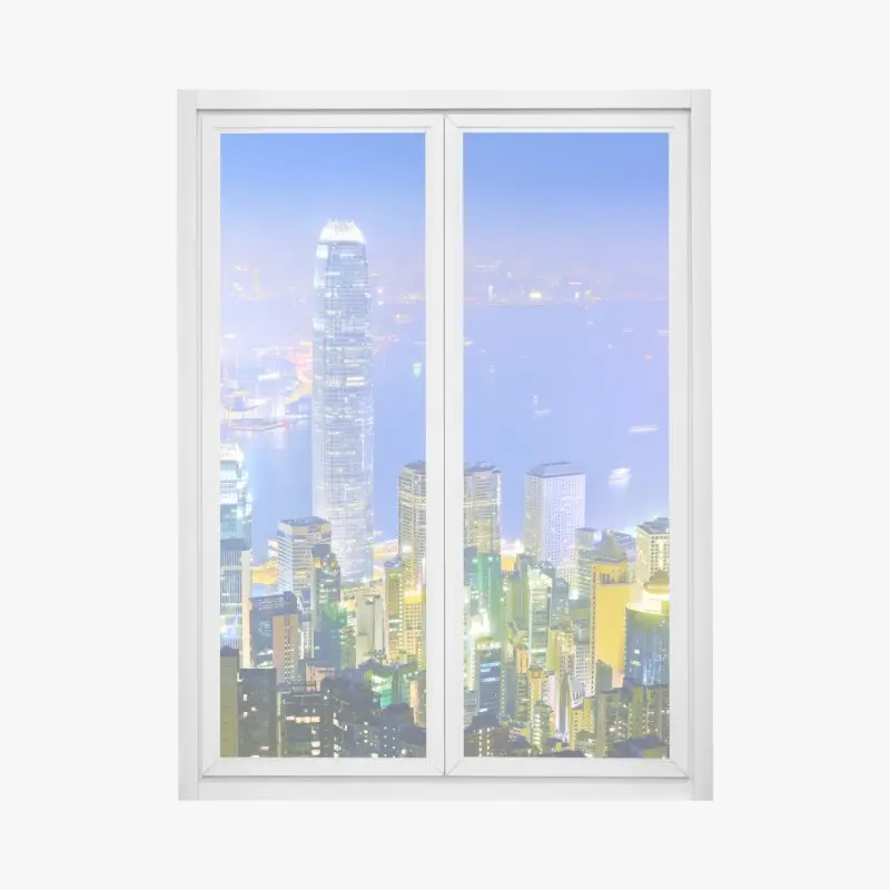 Fensteraufkleber Hong Kong skyline bei nacht