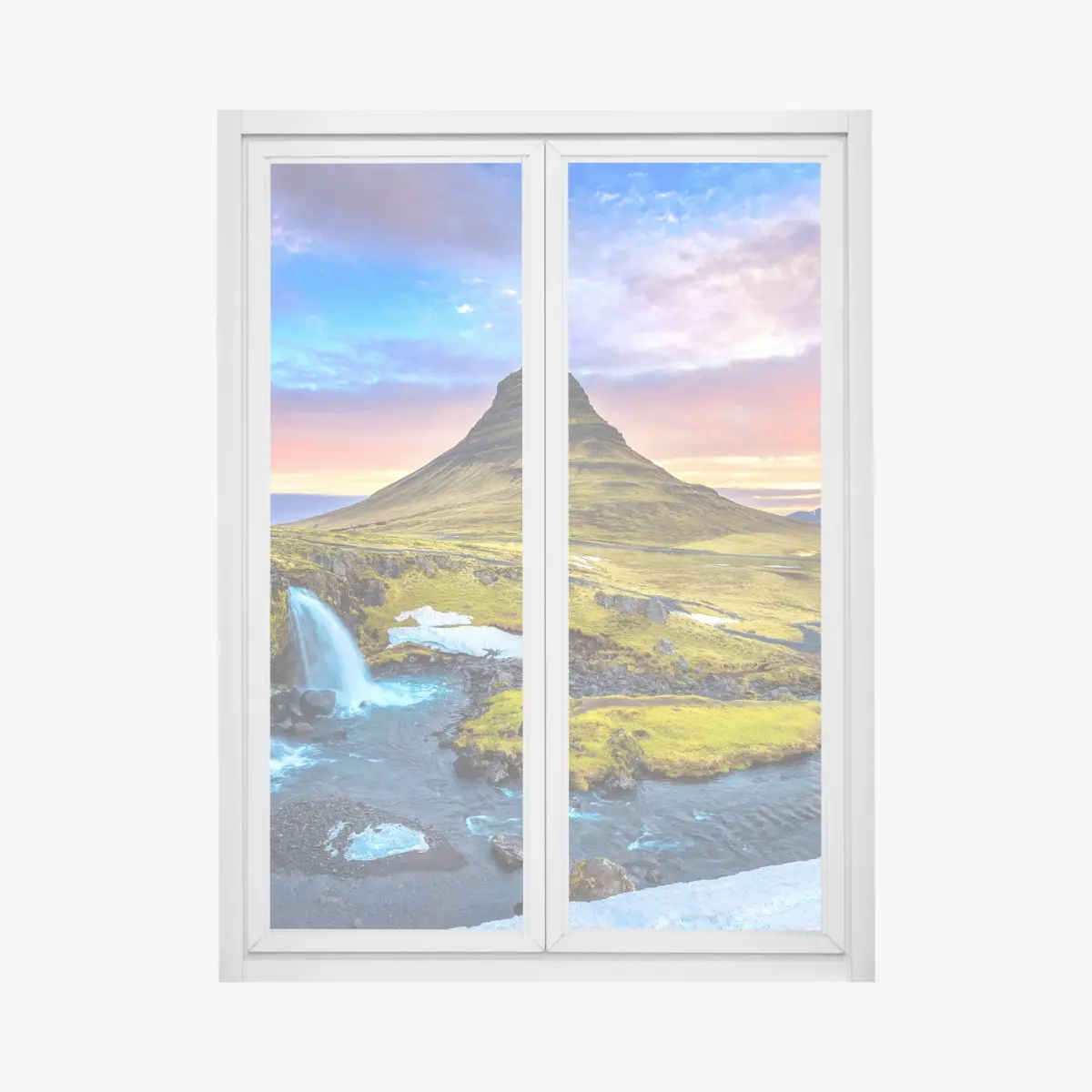 Fensteraufkleber Kirkjufell sonnenaufgang berglandschaft – Pixers®