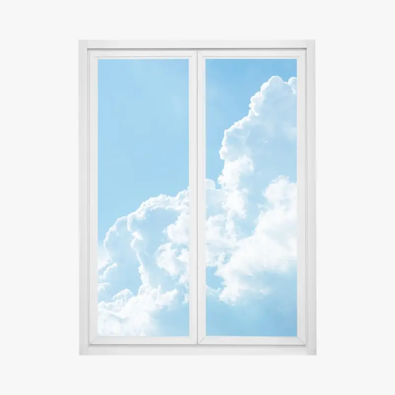 Fensteraufkleber sanfter blauer himmel mit fluffigen wolken