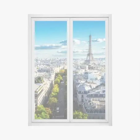 Fensteraufkleber panorama von Paris mit dem Eiffelturm – Pixers®
