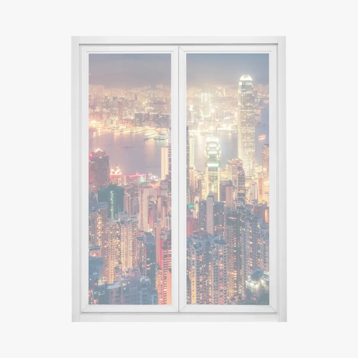Fensteraufkleber Hongkong skyline bei nacht vom Victoria Peak – Pixers®