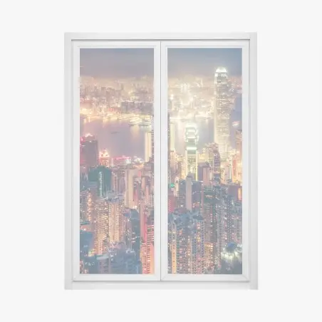 Fensteraufkleber Hongkong skyline bei nacht vom Victoria Peak – Pixers®