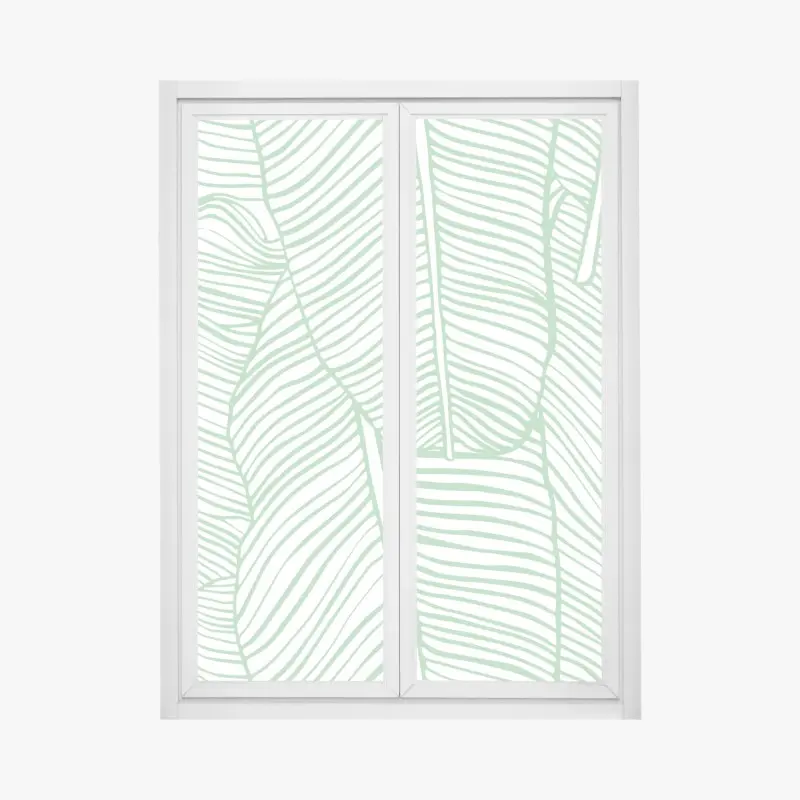Fensteraufkleber mintfarbenes bananenblattmuster