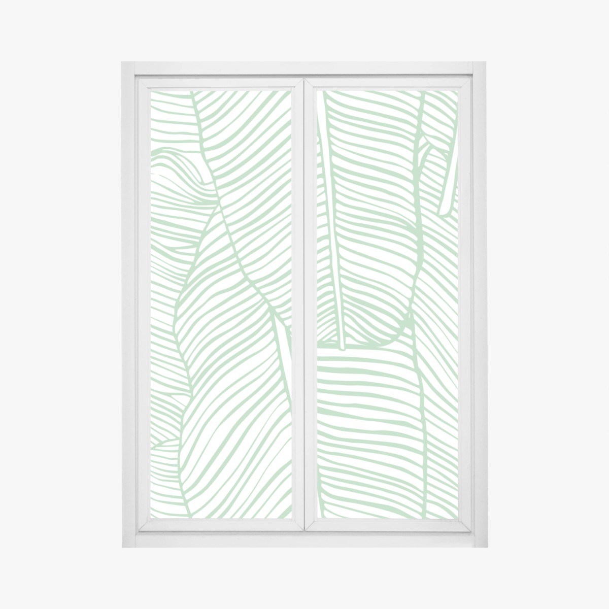 Fensteraufkleber mintfarbenes bananenblattmuster – Pixers®