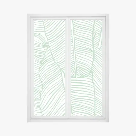 Fensteraufkleber mintfarbenes bananenblattmuster – Pixers®
