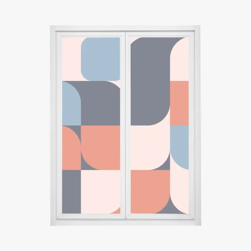 Fensteraufkleber kräftiges geometrisches retro-muster