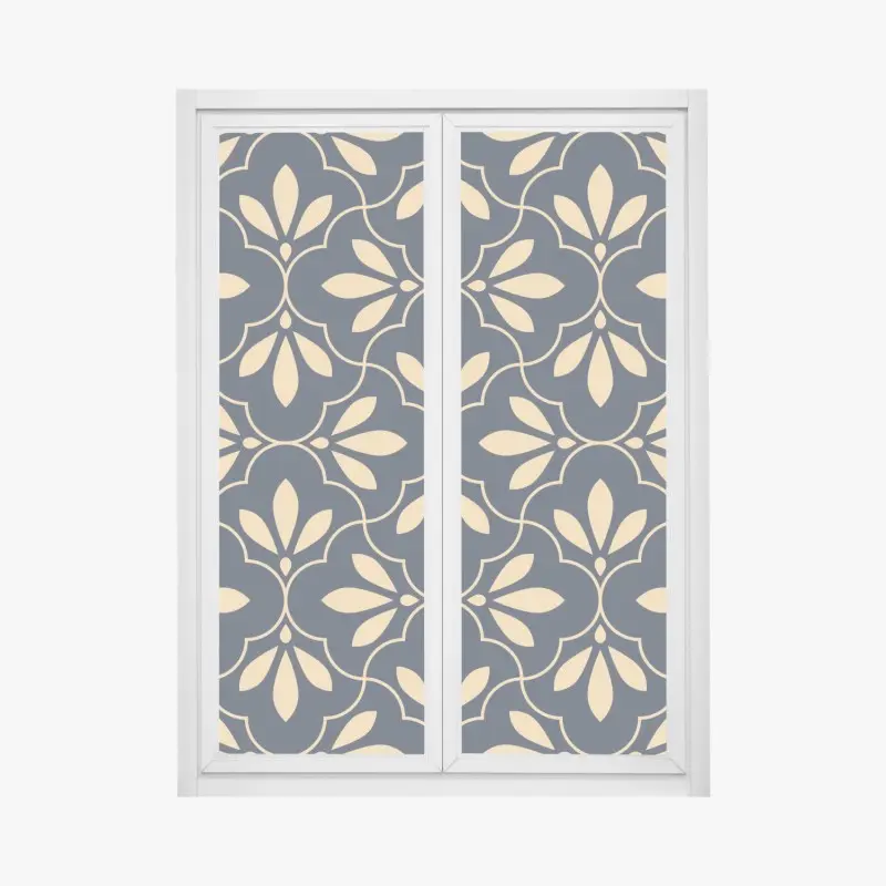 Fensteraufkleber marineblau-beige ornament